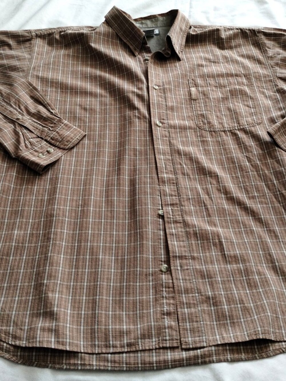 (Men's) COLUMBIA Light Brown/Multi-Color PLAID Long Sleeve BUTTON Down Sz XXL